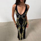 Women's Deep-V Fishtail Dress
