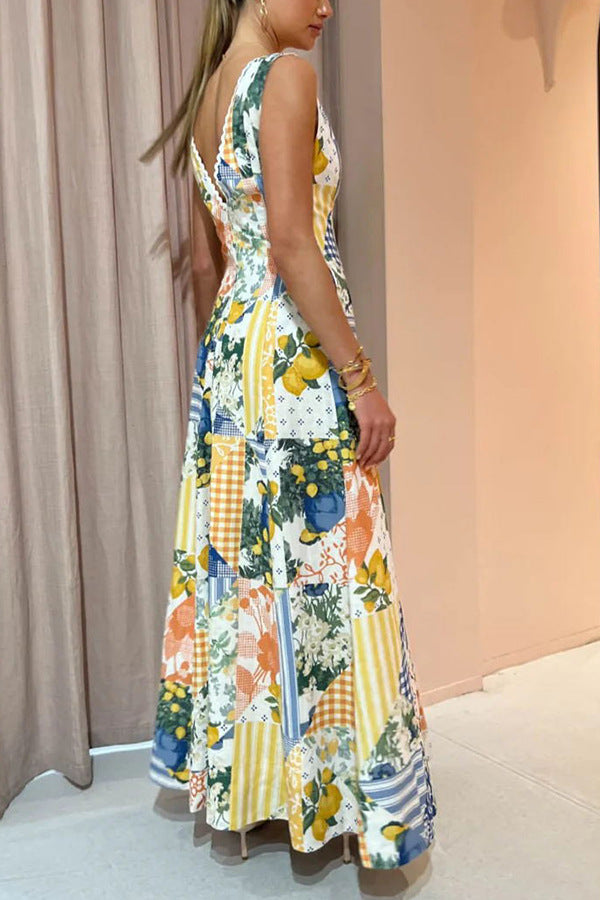 Women's Sleeveless V-neck Dress