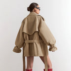 Women's Belted Double-Breasted Trench Coat