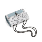 Embroidered Chain Square Crossbody Bag