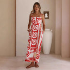 Women's Geometric Print Smocked Cami Maxi Dress