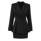 Women's Black Two-Piece Skirt Set
