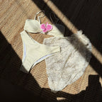 Creamy-white Bikini Three-Piece Suit
