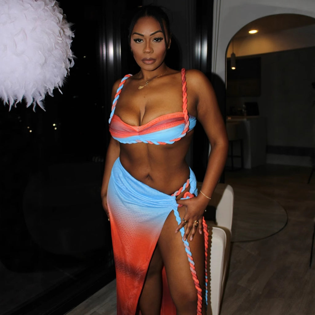 Women's Halter Split Swimwear Set