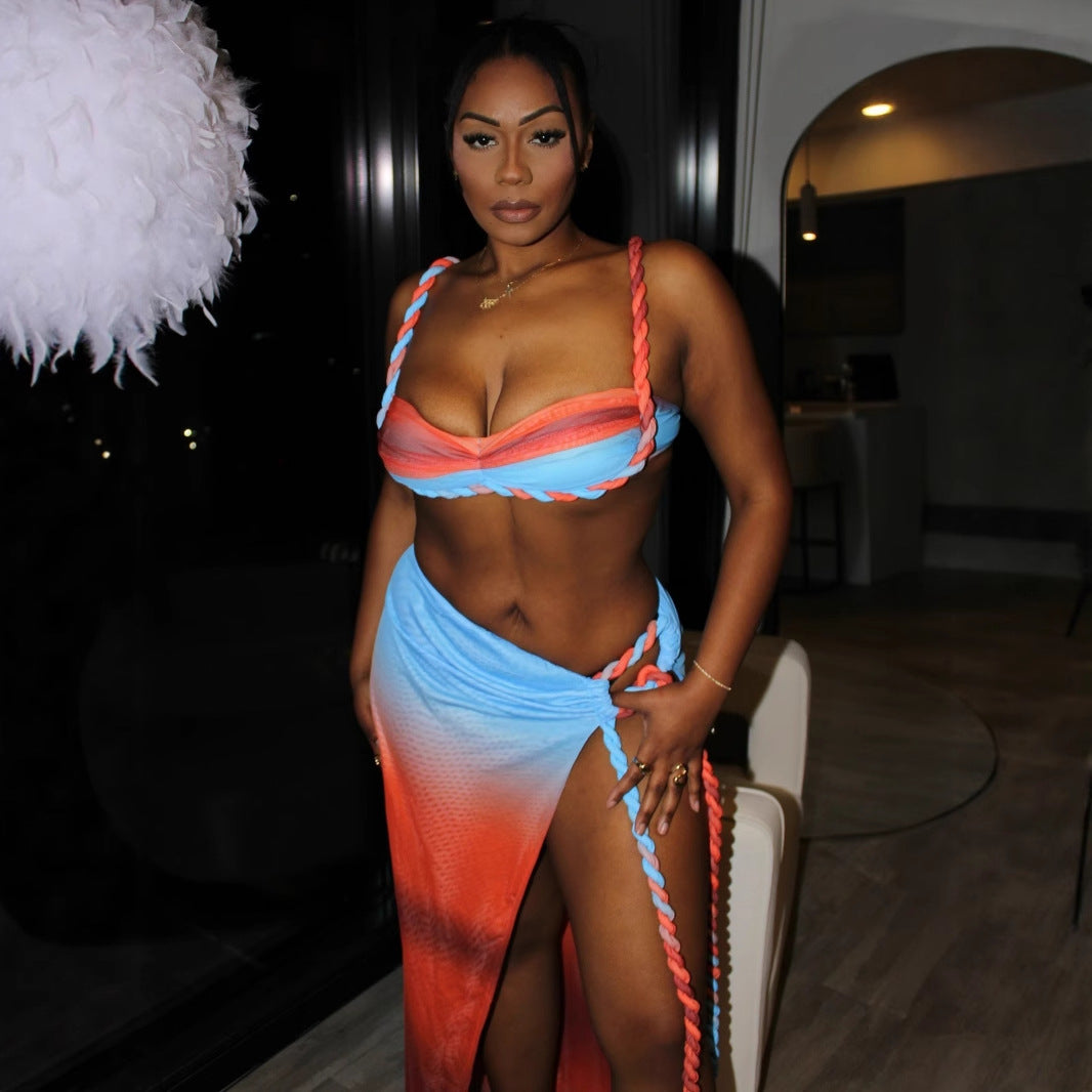 Women's Halter Split Swimwear Set