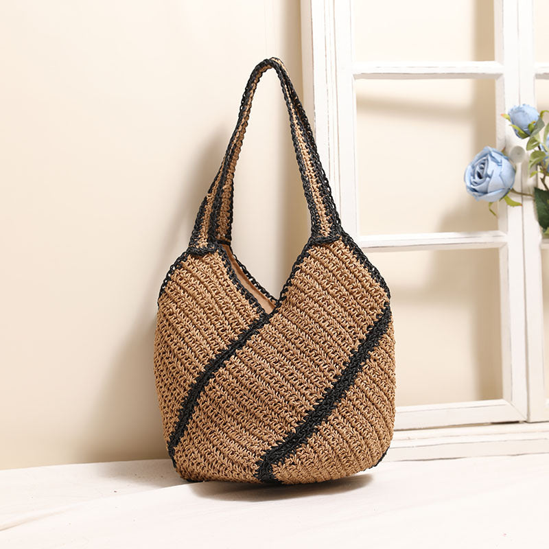 Women's Geometric Abstract Shoulder Bag Color Contrast Bag