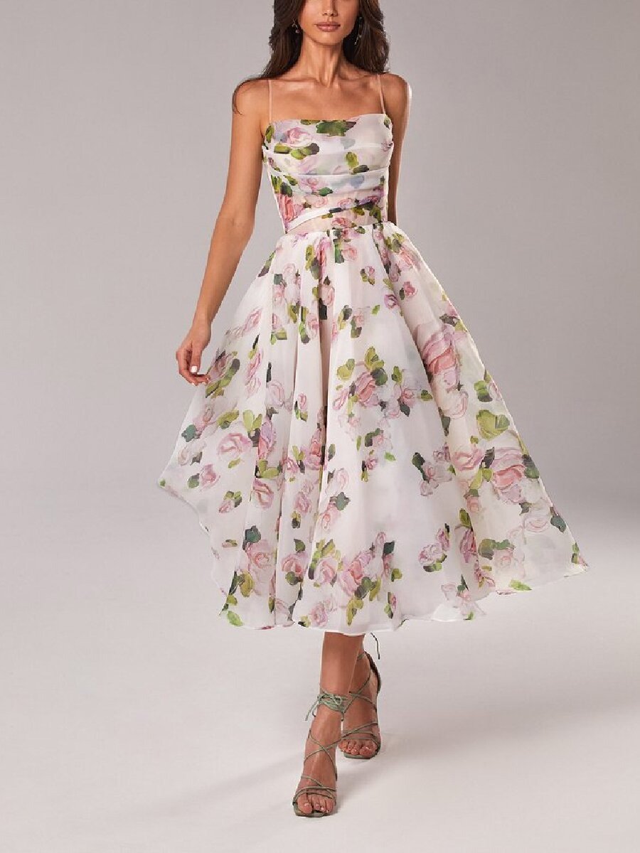 Women's Printed Strapless Maxi Dress