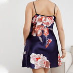 Plus Sized Slip Nightdress Cartoon Printed Pajamas Homewear Pajamas Pajama