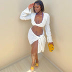 Women's Streetwear Hollow Out Cutout Dress Two-Piece Set