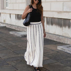Striped Tassel Knitted Skirt