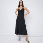 Women's Satin Cowl-Neck Cami Maxi Dress