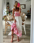 Lace-Printed Bohemian Maxi Dress