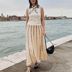 Striped Tassel Knitted Skirt