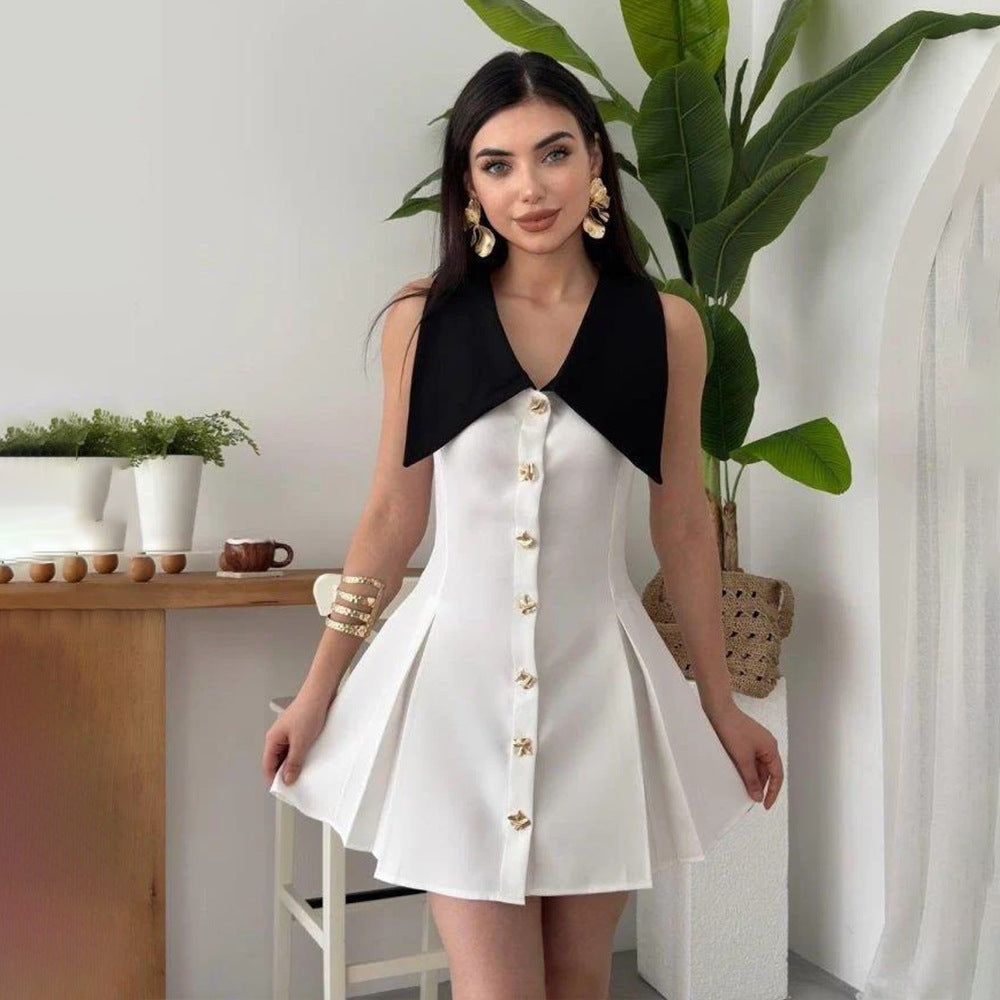 Women's Collared A-Line Mini Dress