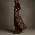 Women's Asymmetric Hem Paisley Sweater