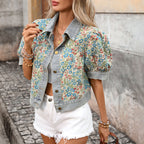 Women's Jacquard Denim Jacket