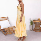 Strappy Folding Satin Strappy Elegant Party Dress
