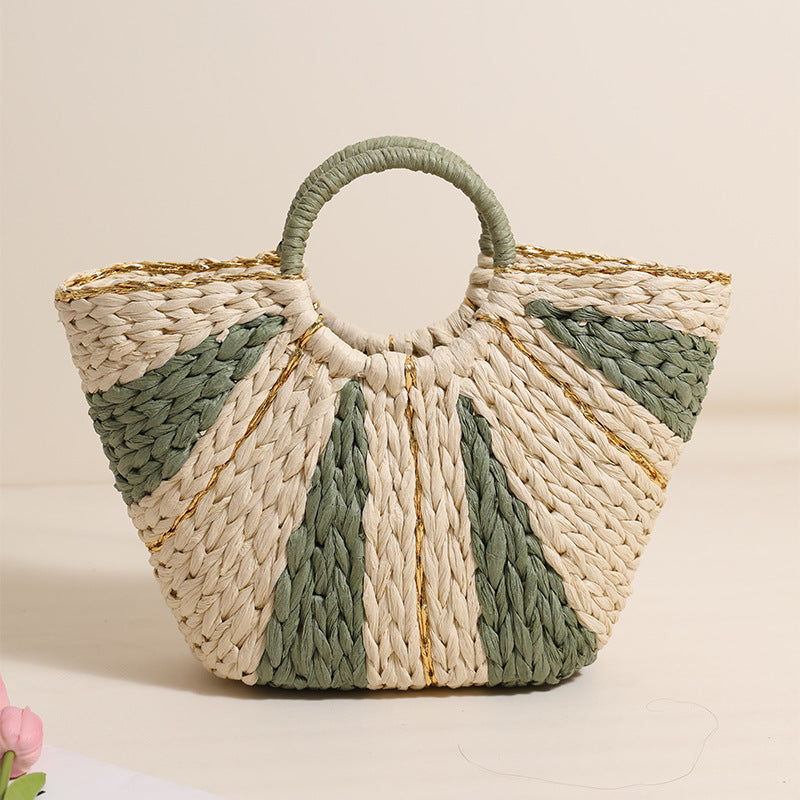 Women's Large-Capacity Contrast Handbag