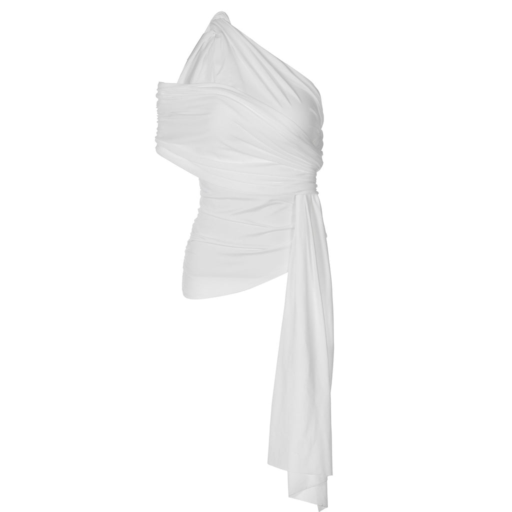 Women's Asymmetric One-Shoulder Ruched Top
