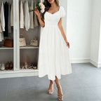 Bubble Waist Slimming A line Large Swing Mid Length Women Clothing