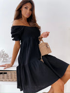 Ruched Off-Shoulder Dress
