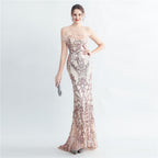 Women's Ostrich Feather Elegant Strapless Evening Dress