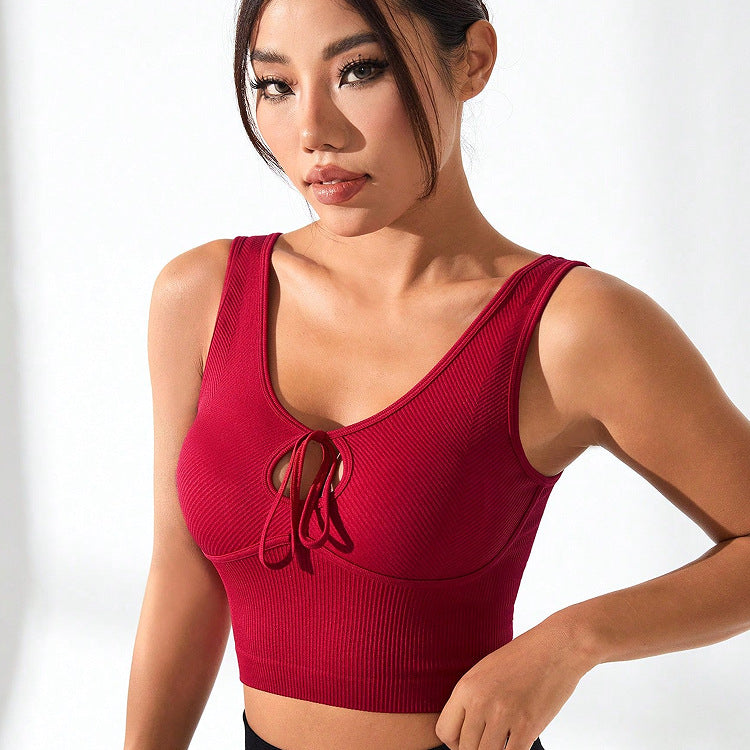 Spring Nude Feel Slim Fit Beauty Back Exercise Bra Sports Running Fitness Top Yoga Vest for Women