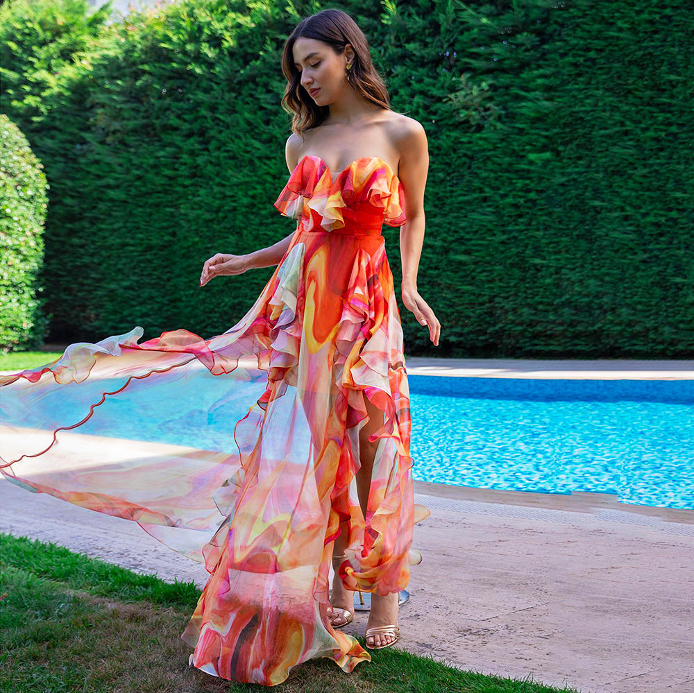 Ruffled One-piece Swimwear
