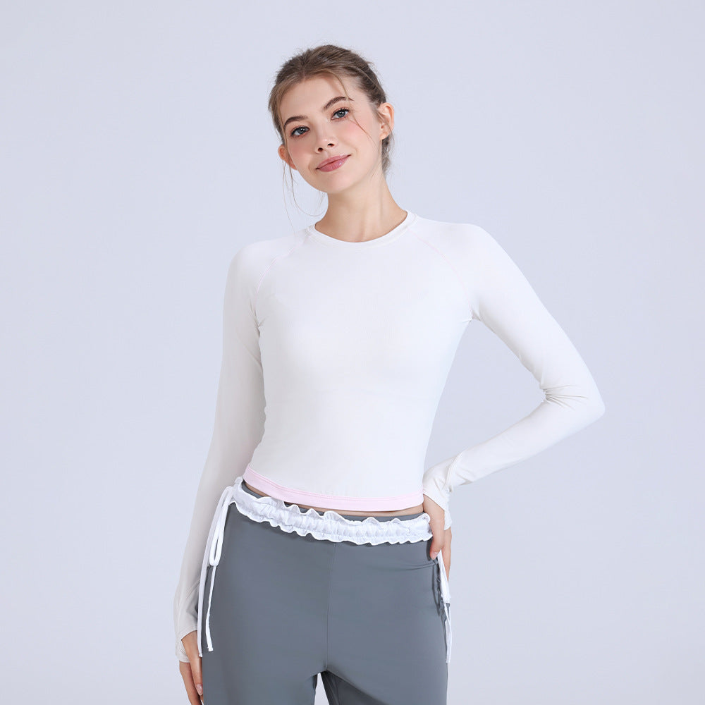 Women's Contrast Long-Sleeve Yoga Top