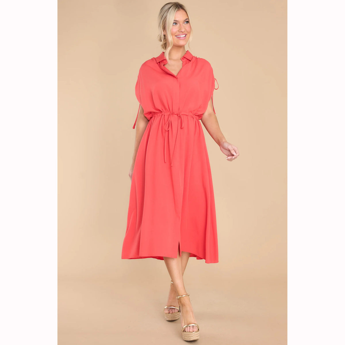 Women's Trendy Fitted Waist Turn down Collar Top