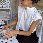 Women's Polka Dot Backless Bow Detail Vest Top