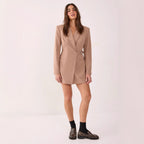 Women's Belted Blazer Office Dress