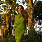 Women's Pleated Long Sleeve Dress