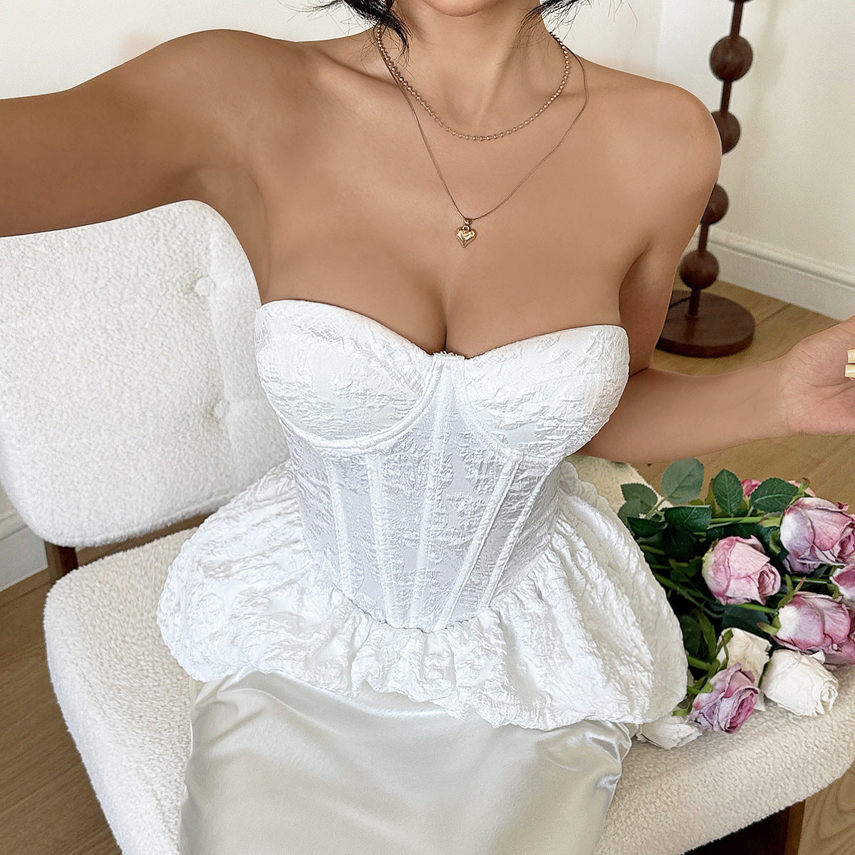 Women's Boned Lace-Up Corset Top