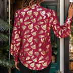 Bronzed Botanical Print Shirt