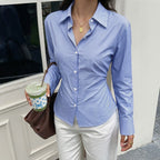 Women's Striped Lace-Up Back Shirt