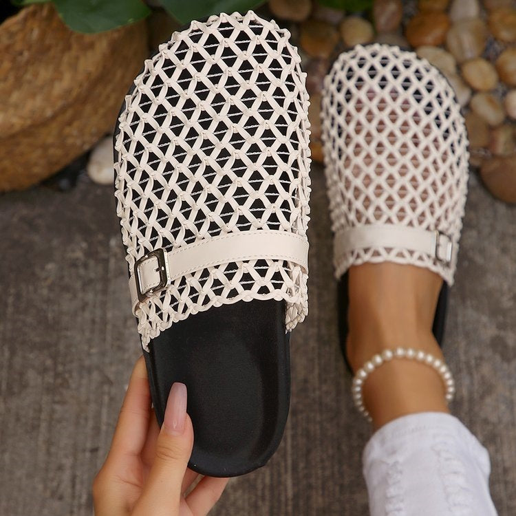 Women's Woven Buckle Mule Slippers