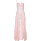 Floral Corset Spaghetti-Strap Dress