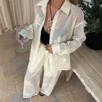 Women's Collared Top & Trousers Set