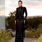 Women's Boutique Metal Rivet Dress Cutout Evening