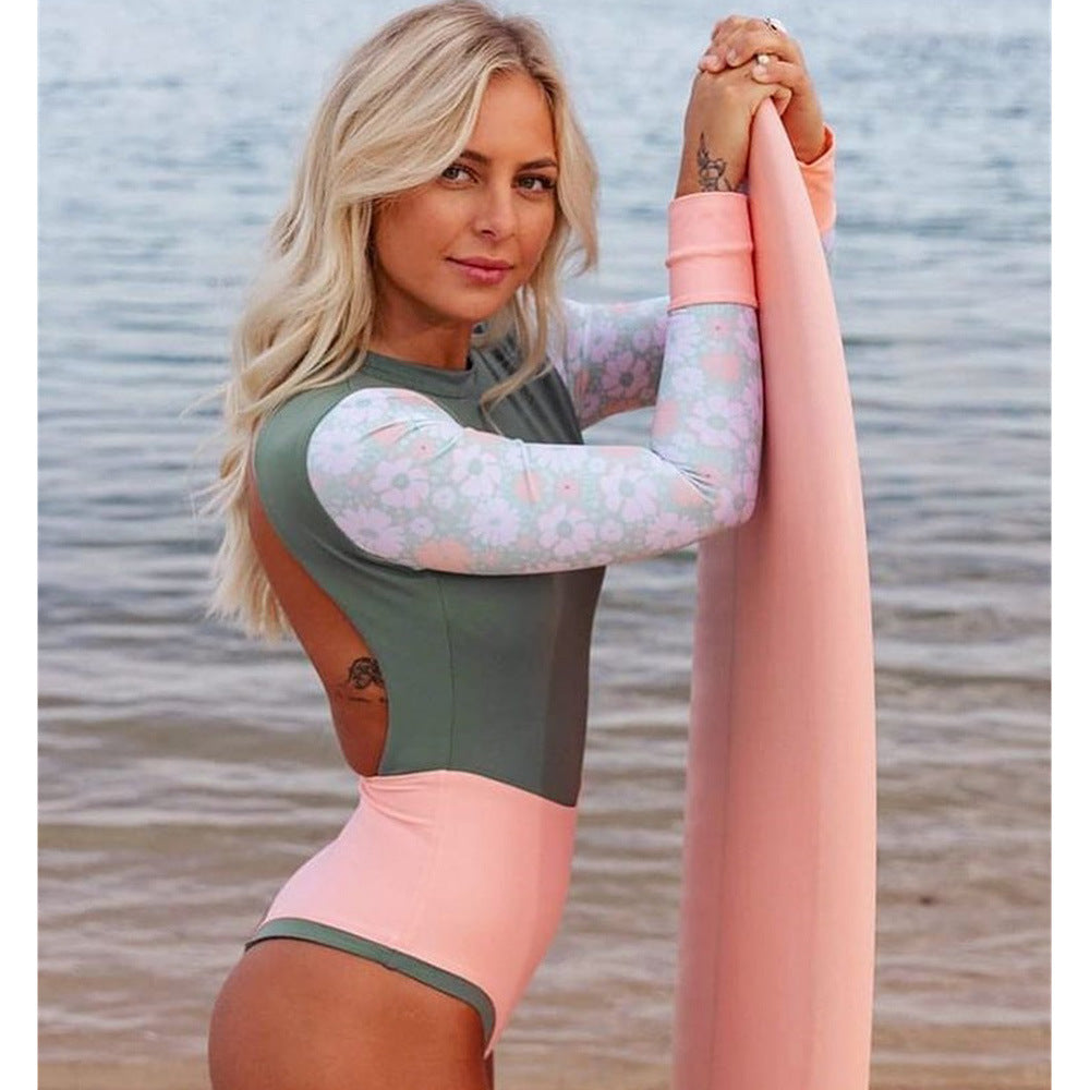Solid Color One-piece Swimwear