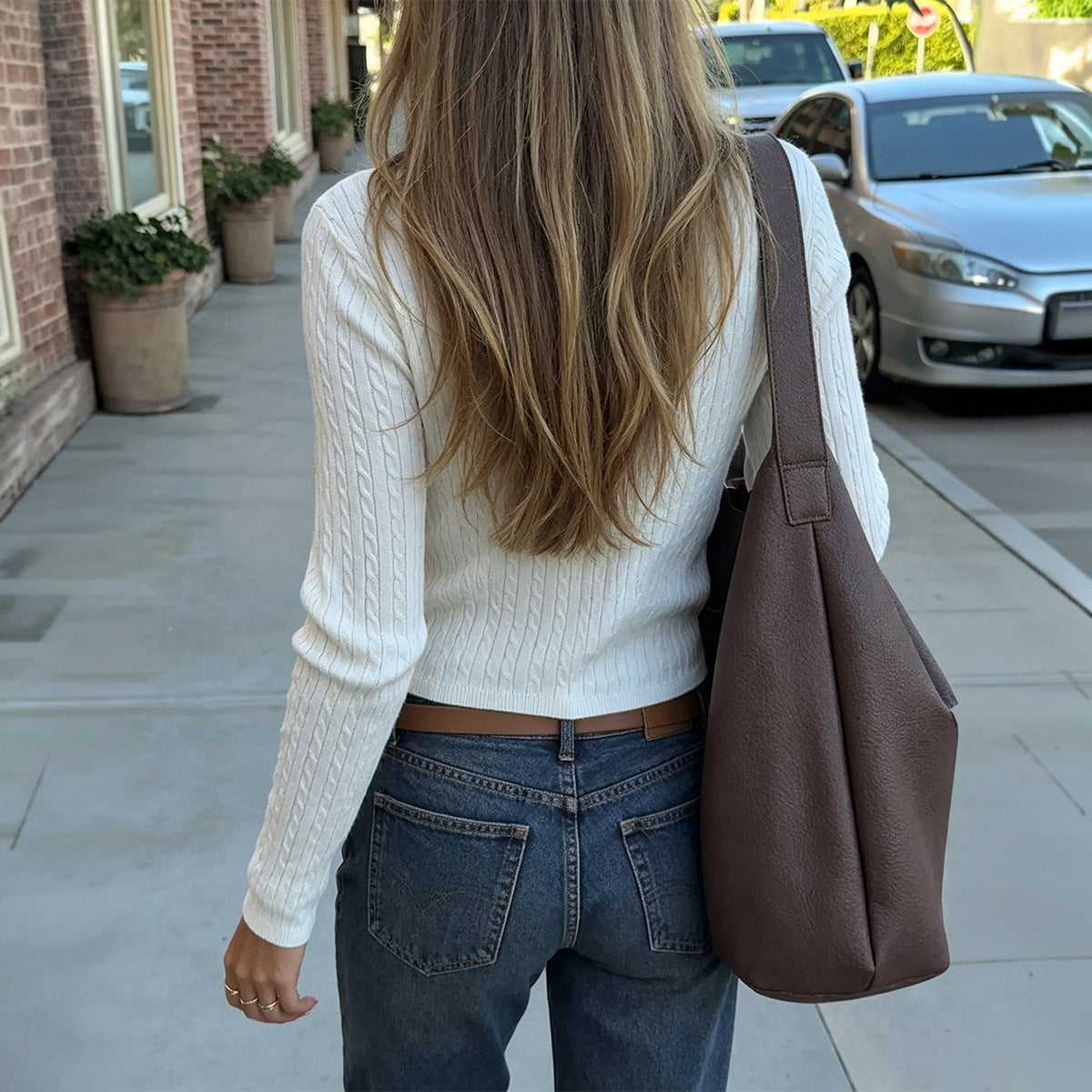 Women's Autumn Winter Retro Twist Slim Single Breasted Woolen