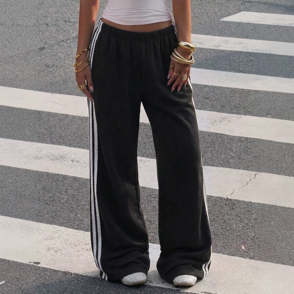 Autumn Winter Women Vintage Elastic High Waist Drooping Casual Trousers