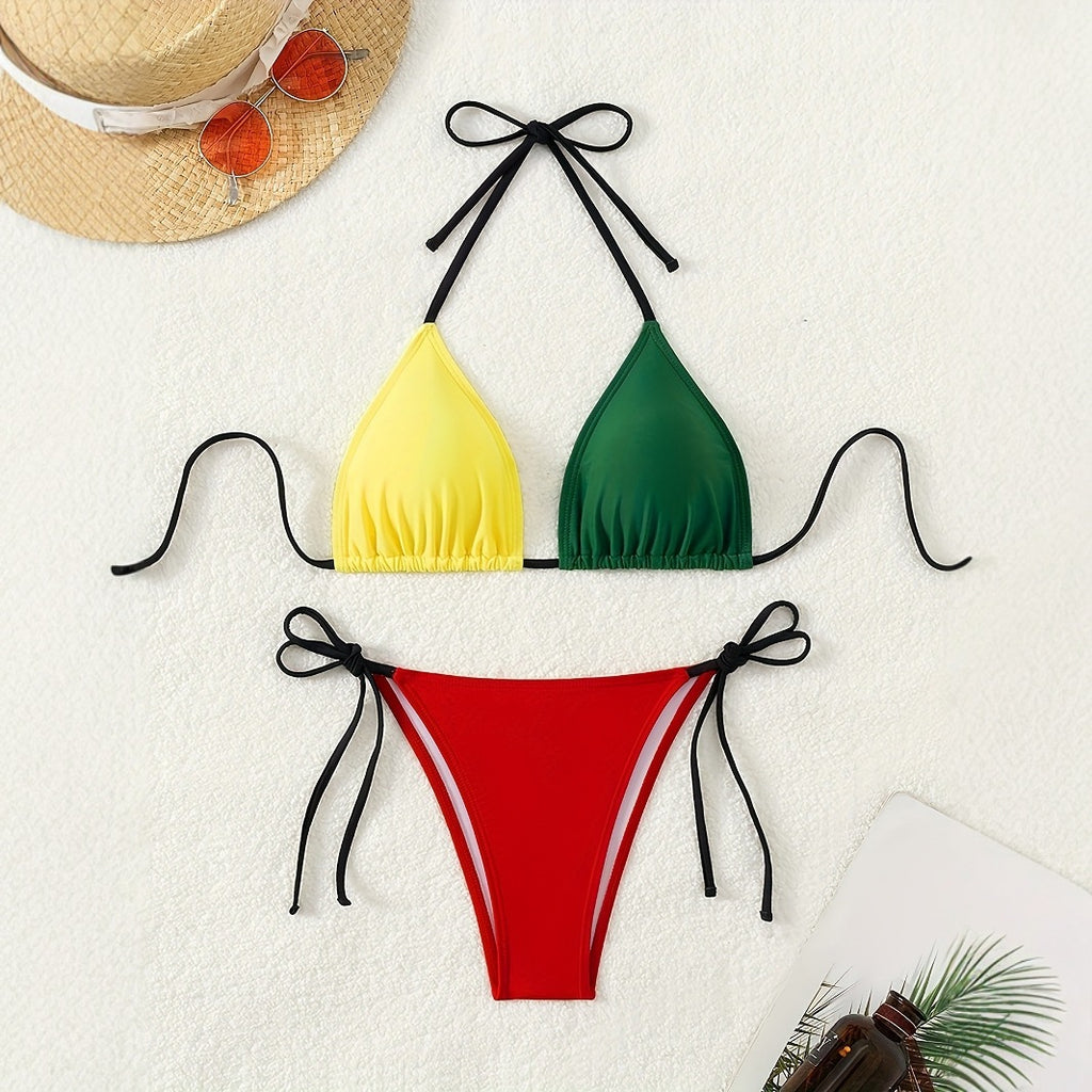Split Color Bikini Swimwear