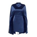 Women's Asymmetric Turtleneck Mini Dress