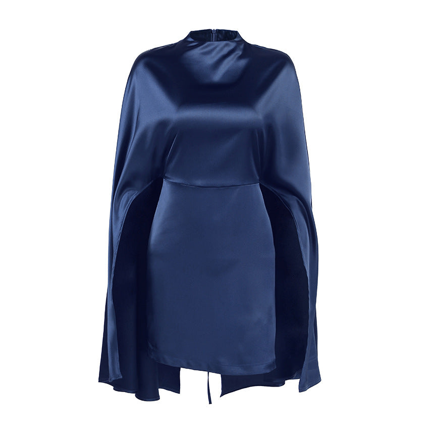 Women's Asymmetric Turtleneck Mini Dress
