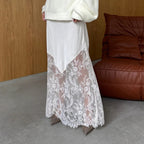 Lace Stitching See Through Skirt Hip Skirt