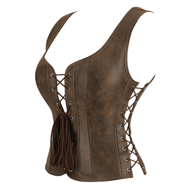 Three Side Rope Adjustable Retro Design Ladies Vest Court