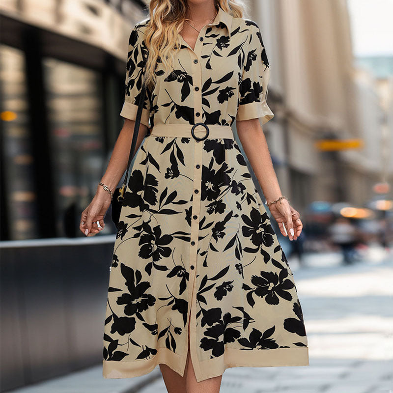 Floral Collared Shirt Dress