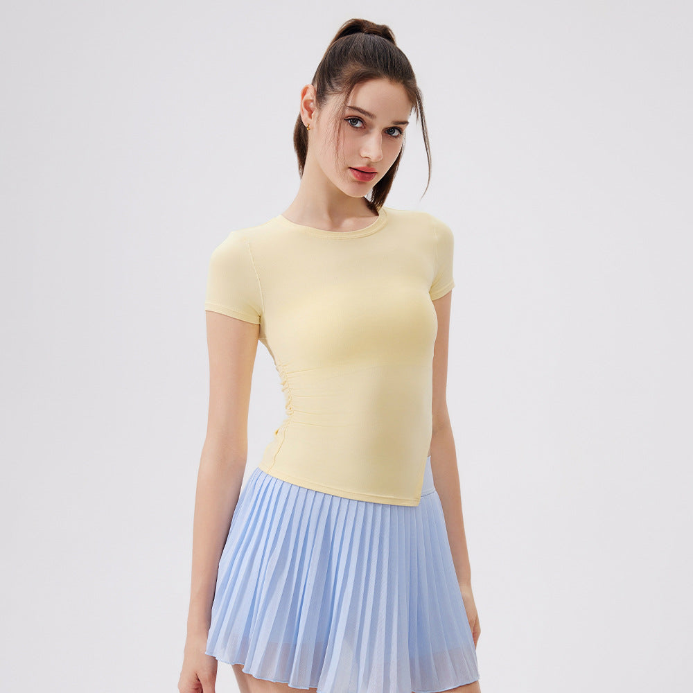 Women's Asymmetric Ruched Sports T-Shirt